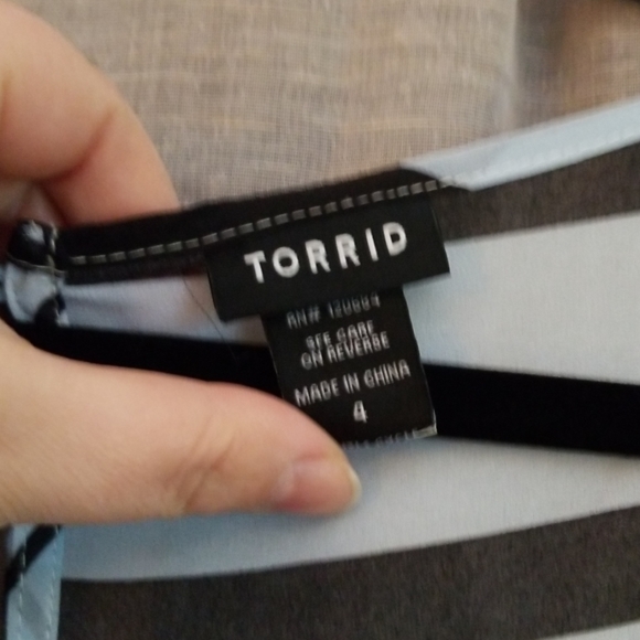 Torrid Striped Chiffon Blouse - Picture 2 of 4